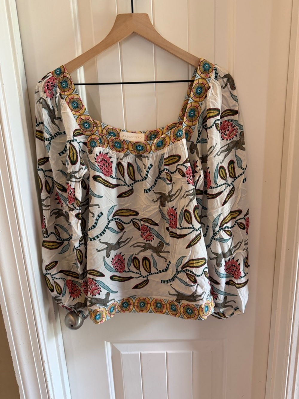 Caballero floral monkey print blouse